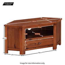 Load image into Gallery viewer, Prussia Acacia Corner TV Stand