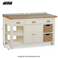 Load image into Gallery viewer, Daymer Cream Kitchen Island