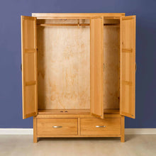 Load image into Gallery viewer, Abbey Light Oak Triple Wardrobe