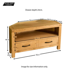 Load image into Gallery viewer, Abbey Waxed Oak Corner TV Stand