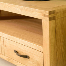 Load image into Gallery viewer, Abbey Waxed Oak Corner TV Stand