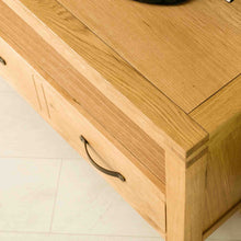 Load image into Gallery viewer, Abbey Waxed Oak Corner TV Stand