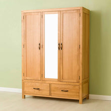 Load image into Gallery viewer, Abbey Waxed Oak Triple Wardrobe