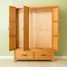 Load image into Gallery viewer, Abbey Waxed Oak Triple Wardrobe