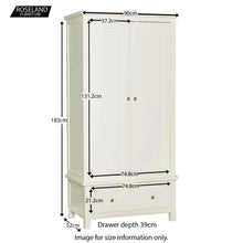 Load image into Gallery viewer, Cornish White Double Wardrobe