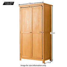 Load image into Gallery viewer, Roseland Oak Double Wardrobe - All Hanging