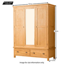 Load image into Gallery viewer, Roseland Oak Triple Wardrobe & Drawers