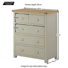 Load image into Gallery viewer, Padstow Grey 2 over 3 Drawer Chest