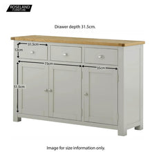 Load image into Gallery viewer, Padstow Grey 3 Door Sideboard