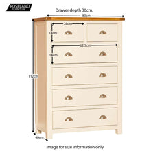 Load image into Gallery viewer, Padstow Cream 2 over 4 Drawer Chest
