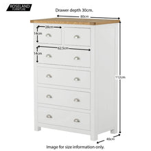 Load image into Gallery viewer, Padstow White 2 over 4 Drawer Chest