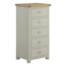 Load image into Gallery viewer, Padstow Grey 5 Drawer Tallboy Chest