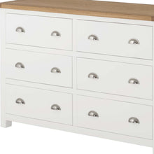 Load image into Gallery viewer, Padstow White 6 Drawer Chest