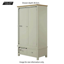 Load image into Gallery viewer, Padstow Grey Double Wardrobe with Drawers