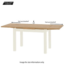 Load image into Gallery viewer, Padstow White Lift Top Draw Leaf Dining Table 120-200cm