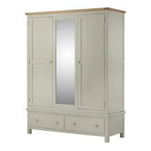 Load image into Gallery viewer, Padstow Grey Triple Wardrobe With Mirror