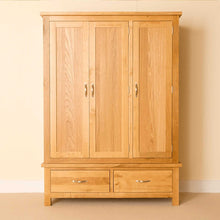 Load image into Gallery viewer, Newlyn Oak Triple Wardrobe with Drawers