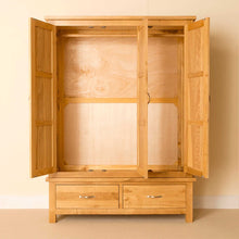 Load image into Gallery viewer, Newlyn Oak Triple Wardrobe with Drawers