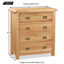 Load image into Gallery viewer, Zelah Oak 4 Drawer Chest