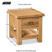 Load image into Gallery viewer, Zelah Oak Lamp Table with Drawer