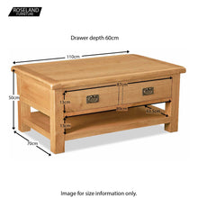 Load image into Gallery viewer, Zelah Oak King Coffee Table