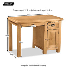 Load image into Gallery viewer, Zelah Oak Small Computer Desk