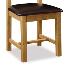 Load image into Gallery viewer, Zelah Oak Cross-Back Dining Chair with Padded Seat