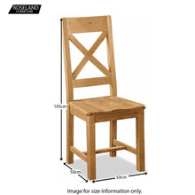 Load image into Gallery viewer, Zelah Oak Cross-Back Wood Seat Chair