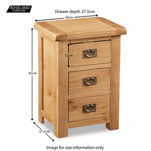 Load image into Gallery viewer, Zelah Oak Wide Bedside Table