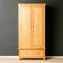 Load image into Gallery viewer, London Oak Double Wardrobe & Drawer