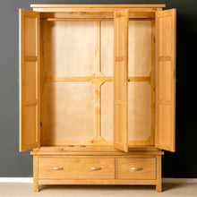 Load image into Gallery viewer, London Oak Triple Wardrobe & Drawers
