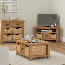 Load image into Gallery viewer, Zelah Oak Coffee Table with Baskets