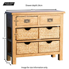 Load image into Gallery viewer, Surrey Oak Console Table with Baskets