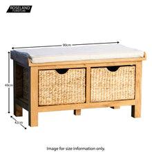 Load image into Gallery viewer, Surrey Oak Hall Bench with Baskets