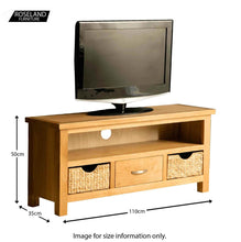 Load image into Gallery viewer, London Oak 110cm TV Stand with Baskets