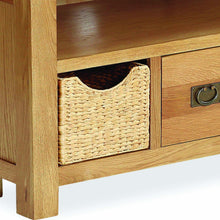 Load image into Gallery viewer, Zelah Oak Corner TV Stand with Baskets