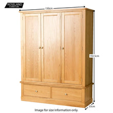 Load image into Gallery viewer, Hampshire Oak Triple Wardrobe