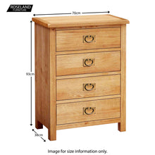 Load image into Gallery viewer, Surrey Oak Bedroom Set - 4 Drawer Chest