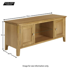 Load image into Gallery viewer, Alba Oak Large 120cm TV Unit