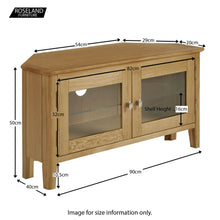 Load image into Gallery viewer, Alba Oak Corner TV Stand
