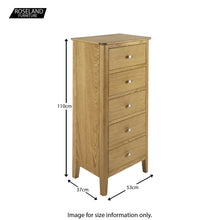 Load image into Gallery viewer, Alba Oak 5 Drawer Tallboy