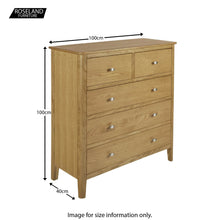 Load image into Gallery viewer, Alba Oak 2 Over 3 Drawer Chest