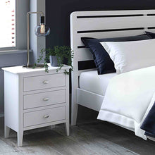 Load image into Gallery viewer, Chester White 3 Drawer Bedside Cabinet