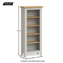 Load image into Gallery viewer, Lundy Grey Narrow Bookcase