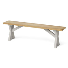 Load image into Gallery viewer, Lundy Grey Oak Topped Dining Bench