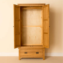 Load image into Gallery viewer, Lanner Oak Double Wardrobe & Drawer