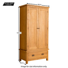 Load image into Gallery viewer, Lanner Oak Double Wardrobe & Drawer