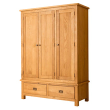 Load image into Gallery viewer, Lanner Oak Triple Wardrobe & Drawers