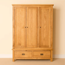 Load image into Gallery viewer, Lanner Oak Triple Wardrobe & Drawers