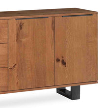Load image into Gallery viewer, Oak Mill Small Sideboard - Metal Base - Waxed Oak